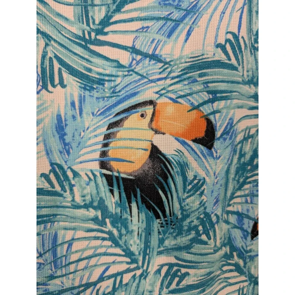 Silk Hawaiian Tropical Toucan Bird Shirt Size 4XB